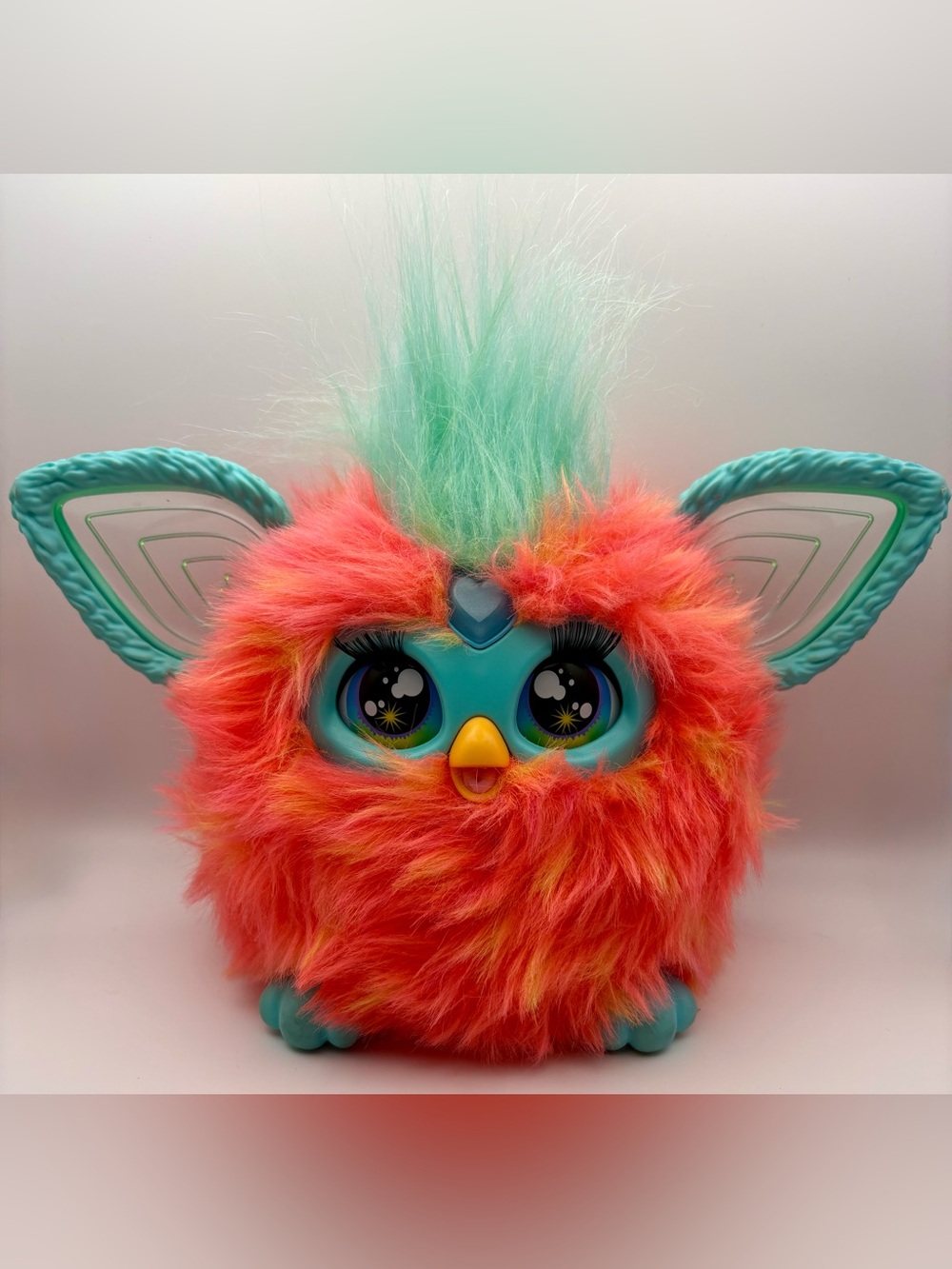 2023 Furby Interactive Talking Light-Up Toy Hasbro Coral Pink Teal Tested Works